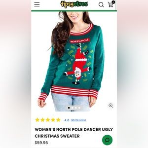Tipsy Elves Santa Pole Christmas Sweater